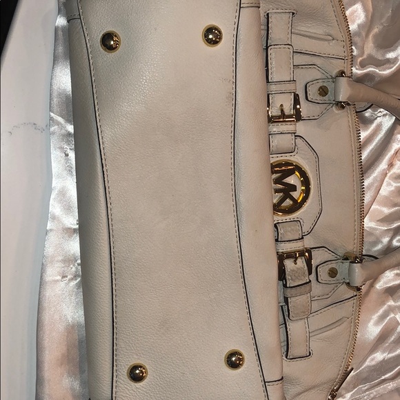 Cream Leather MK Handbag - Picture 4 of 4